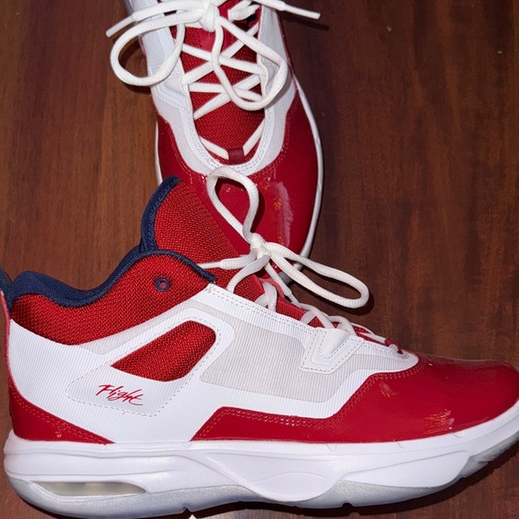 Men’s  Red and White Jordan Shoes - Picture 2 of 6